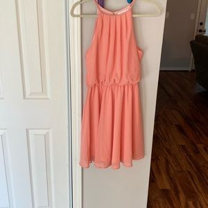Lush Sz M cutout back peach dress